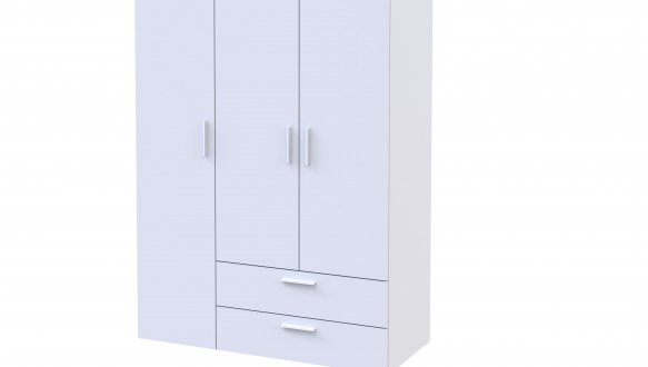 Шкаф для одежды Дорос Эктор 3 дверная с 2-мя ящиками белый 116 см