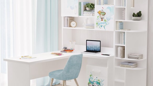 Стол угловой с надстройкой и эркером