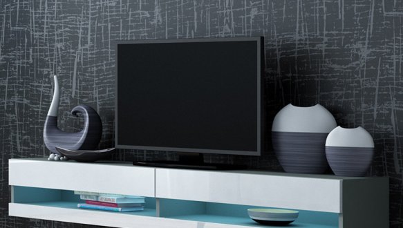 Тумба под ТВ Vigo / Виго RTV180 Серый мат/Белый глянец Cama Ширина 180 см