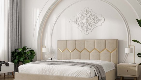 Кровать мягкая двуспальная Виорина деко Mirali / Мирали 2