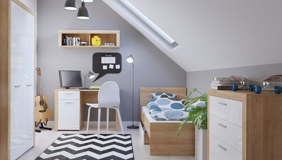 Модульная детская Balder/Балдер BRW Poland Дуб Ривьера/Белый глянец