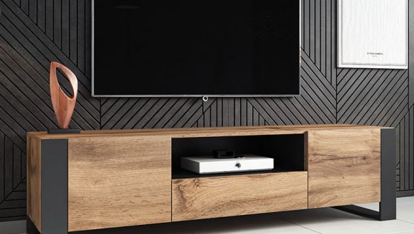 Тумба ТВ Wood/Вуд RTV180 Дуб вотан/Антрацит Cama Ширина 180 см