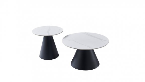 Комплект із двох журнальних столів CT-40 Рокко білий мармур 0