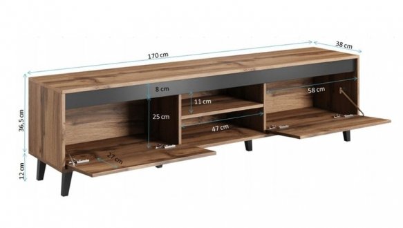Тумба ТВ Nord II/Норд II RTV170 Дуб Вотан/Антрацит Cama Ширина 170 см 1