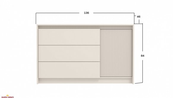 Комод KOM1D3S Монако Кашемір 0