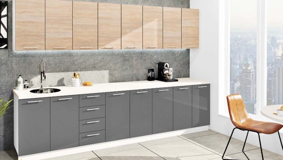 Кухонний комплект Фарбований високий глянець 3,2 м 8