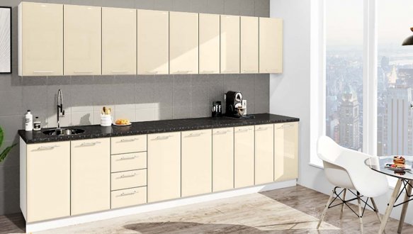 Кухонний комплект Фарбований високий глянець 3,3 м 4