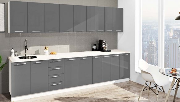 Кухонний комплект Фарбований високий глянець 3,3 м 9