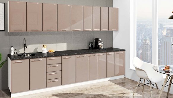 Кухонний комплект Фарбований високий глянець 3,3 м 10