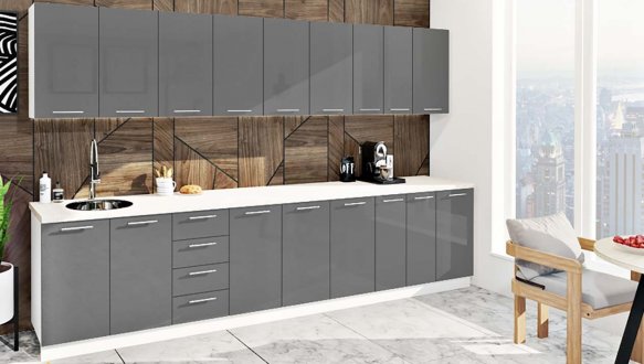 Кухонний комплект Фарбований високий глянець 3,4 м 9