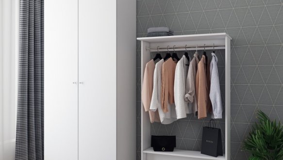 Гардеробная стойка Д2 белый 2