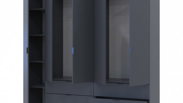 Шкаф Дорос Гелар графит 5 дверной 193,7 см 0