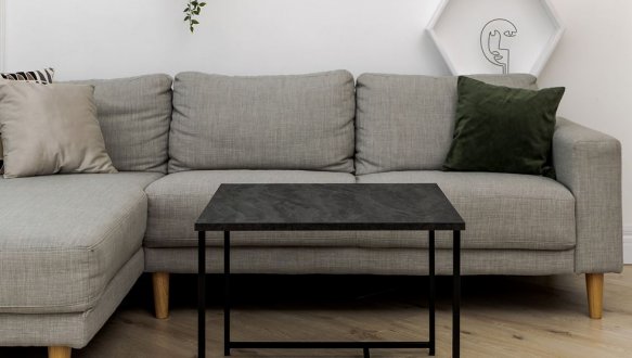 Столик Квадро М вугільний камінь 