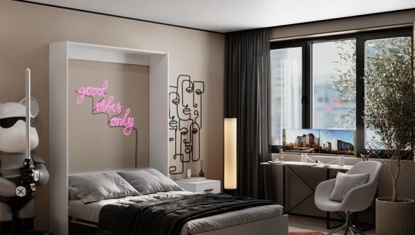 Кровать двуспальная шкаф трансформер Art in Head Mitra / Митра 140 см 13