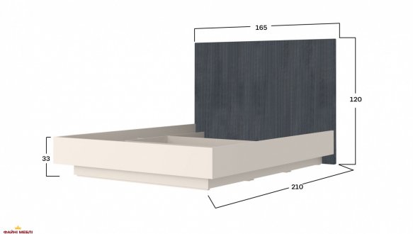 Ліжко LOZ160 без вкладу Монако Кашемір / Елегантний сірий софттач 0