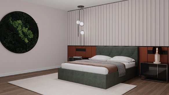 Ліжко м'яке Za House Furniture Рондо з підйомним механізмом та нішею для білизни