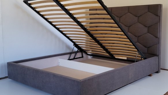 Ліжко м'яке двоспальне Городок меблі Алексіс з підйомним механізмом та нішею для білизни 2