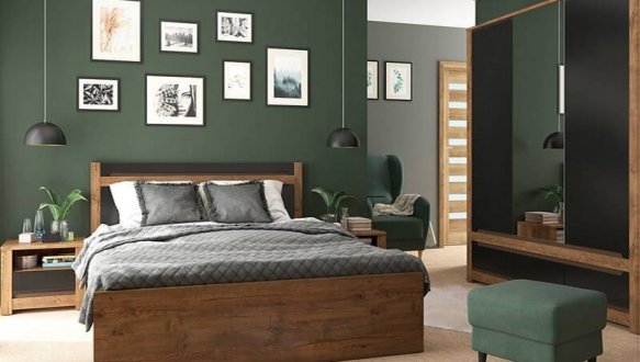 Шкаф с зеркалом SZF2D1M3S BRW Poland Ruso 3 дверный черный 179 см 3