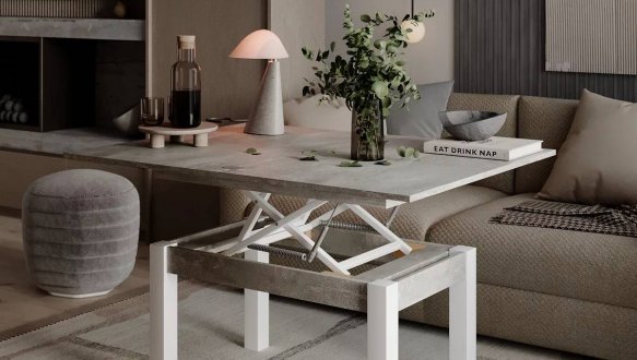 Стіл-трансформер B-Fly Art In Head Береза полярна / Венге