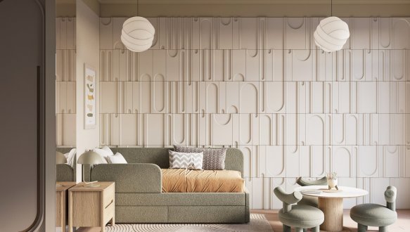 Кровать десткая мягкая с подьемным механизмом Шик Галичина Мокко 6