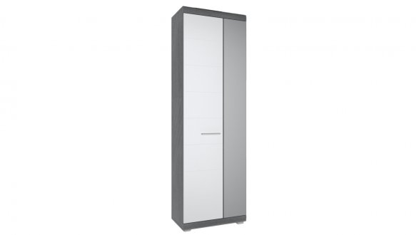 Шкаф Сокме Флорес 2 дверный Сосна фигурная / Белый глянец