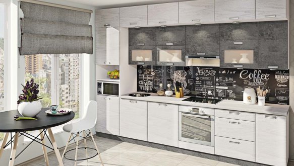 Кухня Хай-тек с текстурой комплект 3,2 х 0,6 м