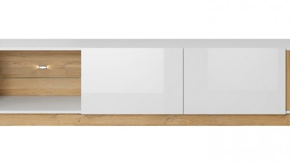 Тумба під ТВ Arco/Арко RTV188 2D Білий/Білий глянець/Дуб грандсон Perfect Home Ширина 188 см 0