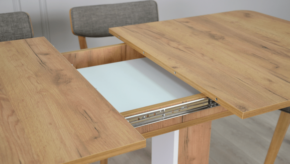 Стол обеденный Titan Интарсио Белая Аляска/Дуб Тахо Раскладной 140/180 см 3