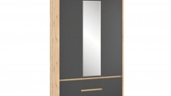 Шкаф 3Д2Ш Mebel Service Доминика 3 дверный серый 141 см