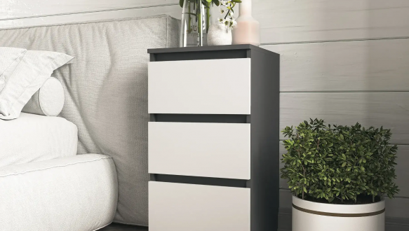 Тумба прикроватная антрацит/белый Т216