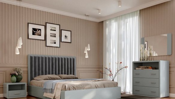 Ліжко дерев'яне з м'якою вставкою ArborDrev Глорія з підйомним механізмом та нішею для білизни Сосна / Бук 3