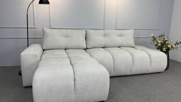 Кутовий диван розкладний крокуюча єврокнижка Елізіум Сапфір 277 см 44