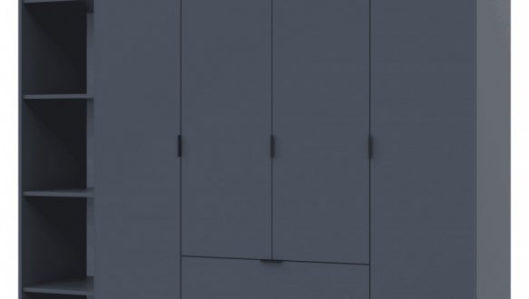 Шкаф Дорос Гелар четырёхдверный с пеналом Графит 215 см 3