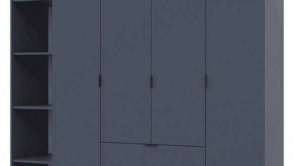 Шкаф Дорос Гелар четырёхдверный с пеналом Графит 215 см 4