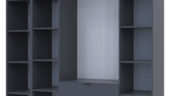 Шкаф Дорос Гелар четырёхдверный с этажеркой Графит 193 см 0