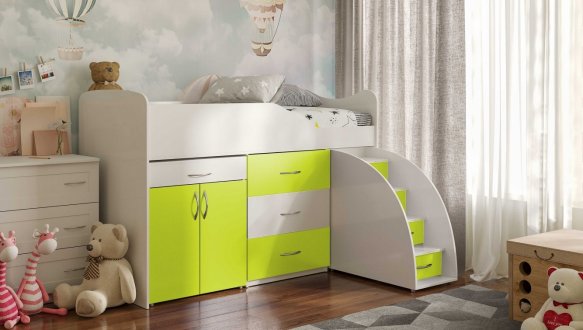 Ліжко кімната зі столом №5 Viorina Deko Корпус білий 14