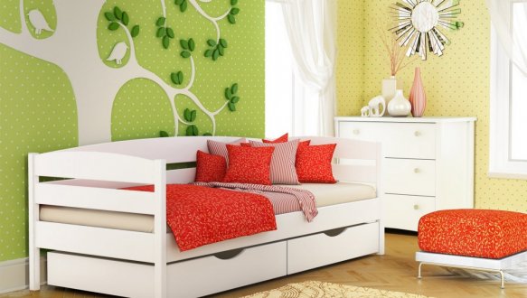 Кровать детская Щит бука Эстелла Нота Плюс 5