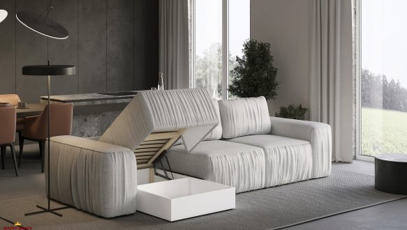 Кутовий диван розкладний єврокнижка Шик Галичина Стоун 330 см 1