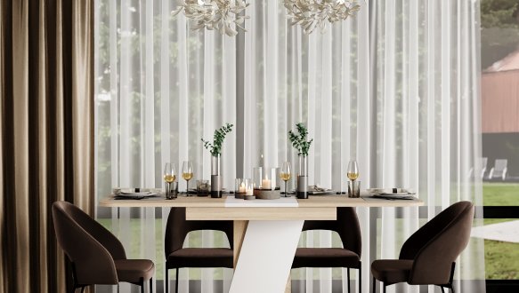 Стіл-трансформер Lendi Дуб сонома/Білий діамант