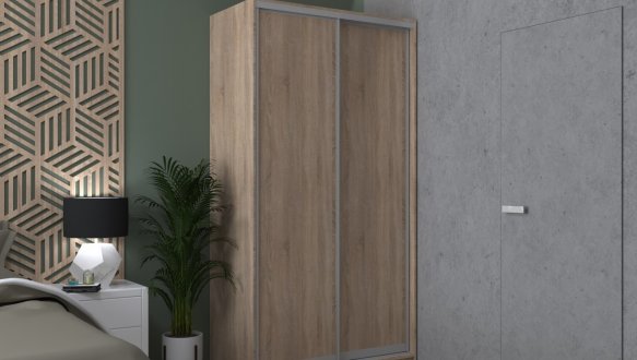 Шкаф-купе Дорос Сити Лайт дуб сонома 2 дверный 120 см 1