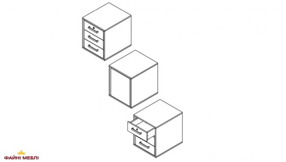 Тумба офисная под стол KON3S Прайм Кашемир / Черный 0