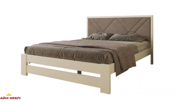 Ліжко дерев'яне з м'якою вставкою ArborDrev Симфонія Преміум Сосна / Бук Білий 2