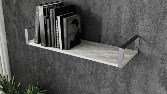 Полиця настінна бетон/чорний XR28