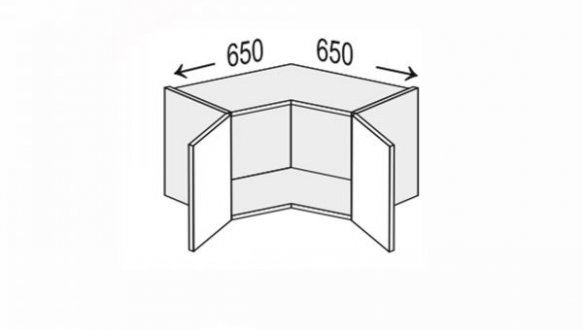 Секция верхняя УголВ 90° 650х650/450 2дв Миллениум WG