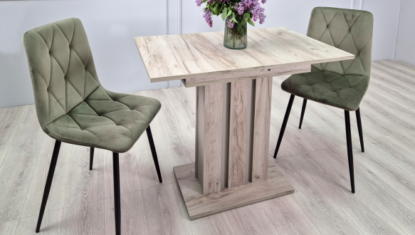 Стіл обідній POLAR D/G Інтарсіо Дуб крафт сірий / Глиняний сірий Розкладний 100/135 см 2