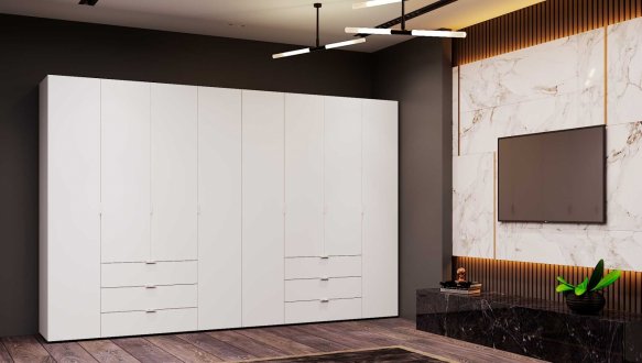 Шкаф Гелар 4+4 Дорос 8 дверная графит 310 см 7