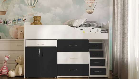 Ліжко кімната зі столом №5 Viorina deko Корпус Дуб Тахо 7