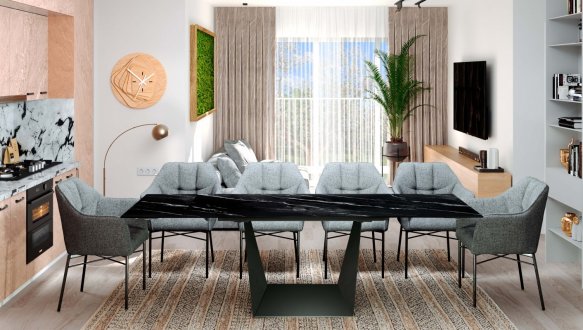 Стол Edmund (160-240 см) Marquina Black Matt 0