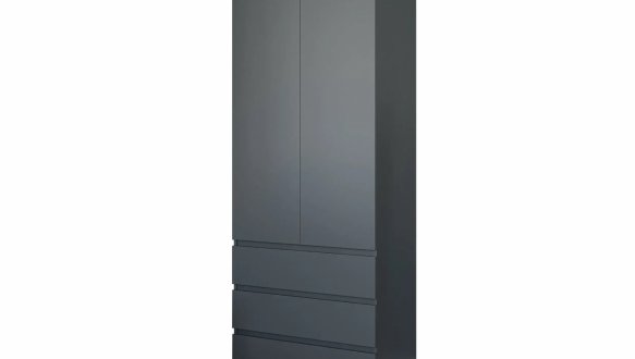 Шафа Морелі Т211 2 дверна графіт з трубою 80 см 0