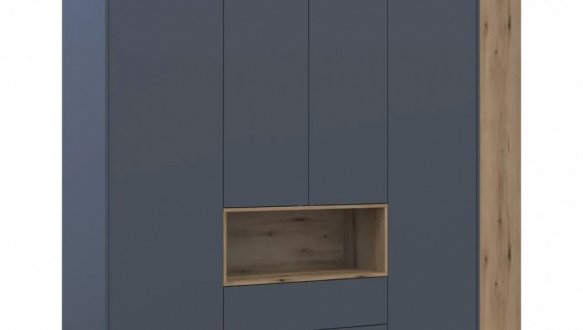 Шкаф для одежды с нишей и пеналом Дорос Дейл графит 4 дверный 234 см 5